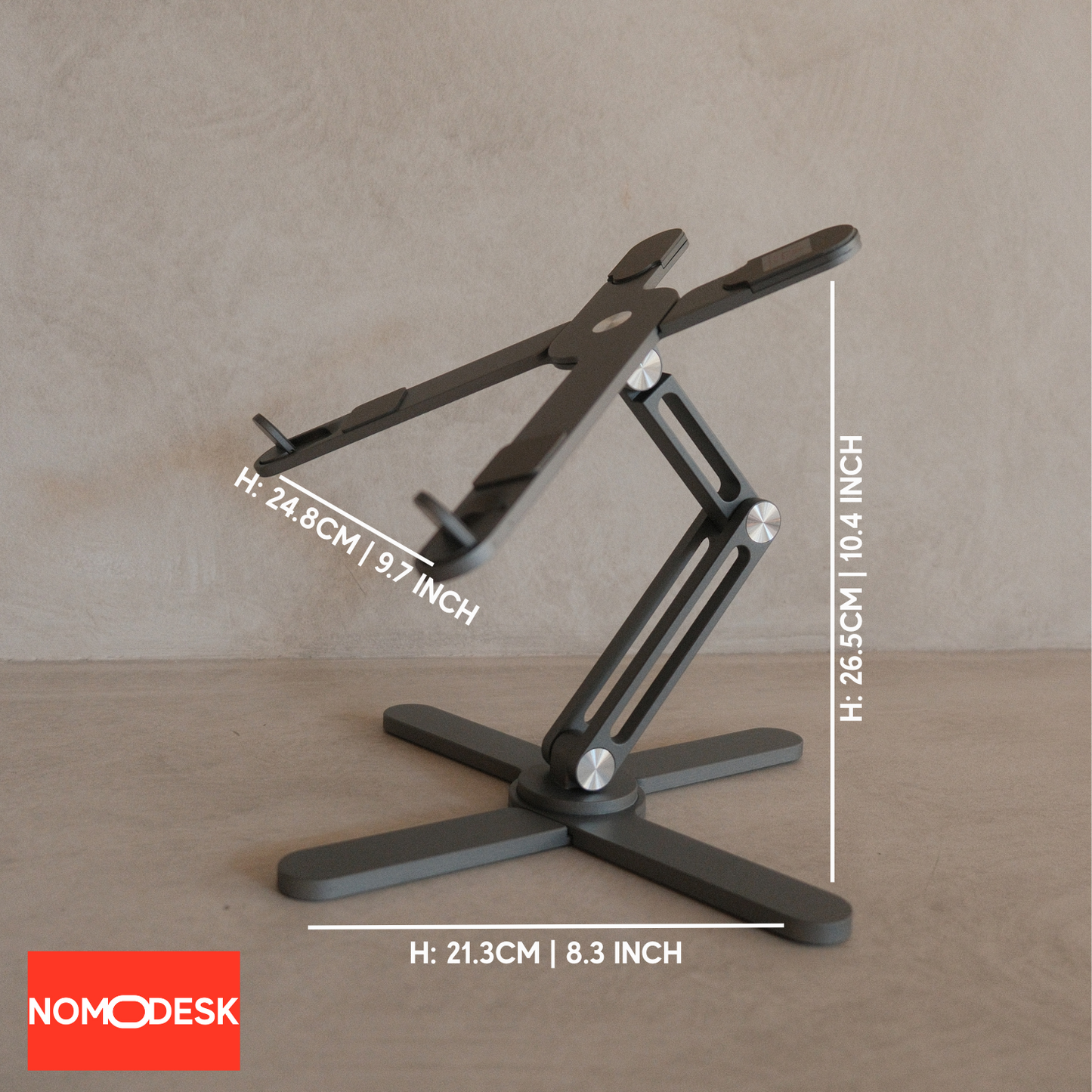 Nomodesk FoldMax™ – ERGONOMIC Adjustable PREMIUM Aluminium Laptop Stand